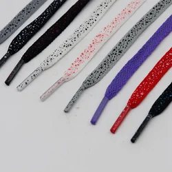 1Pair Ink Splash Rope Shoelace 0.8cm Wider Laces for Shoes Casual Sneakers Flat Shoelaces 100/120/140/160CM Shoes Accessories