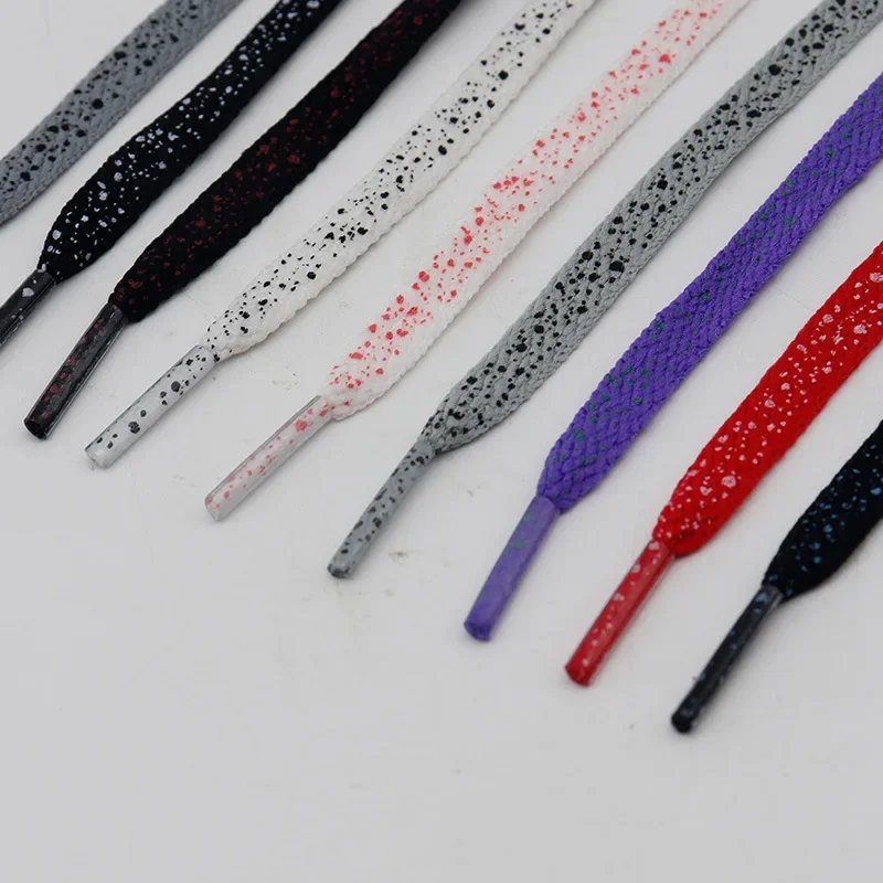 1Pair Ink Splash Rope Shoelace 0.8cm Wider Laces for Shoes Casual Sneakers Flat Shoelaces 100/120/140/160CM Shoes Accessories