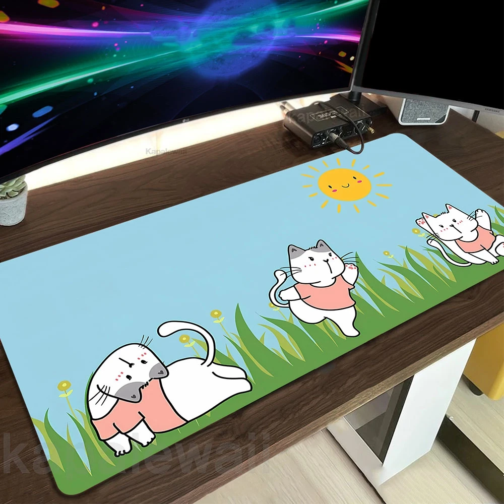 Kawaii Cute Cat Mousepad Teclado Mecânico Gamer Mouse Mat XXXL 1000x500mm Desk Mat Gaming Accessories Carpet Keyboard Pads