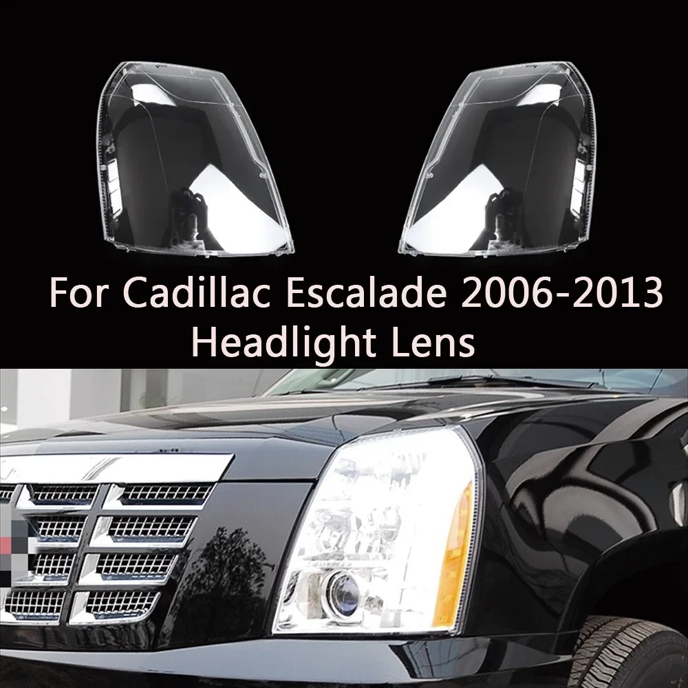 HTTCY For Cadillac Escalade 2006-2013 Head Lamp Light Case Car Front Headlight Lens Cover Lampshade Glass Lampcover Headlamp