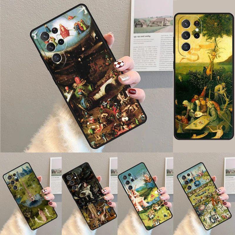 Cover For Samsung Galaxy S24 Ultra S21 S22 S8 S9 S10E Note 10 20 Plus FE S23 Hieronymus Bosch Art Painting Phone case Coque