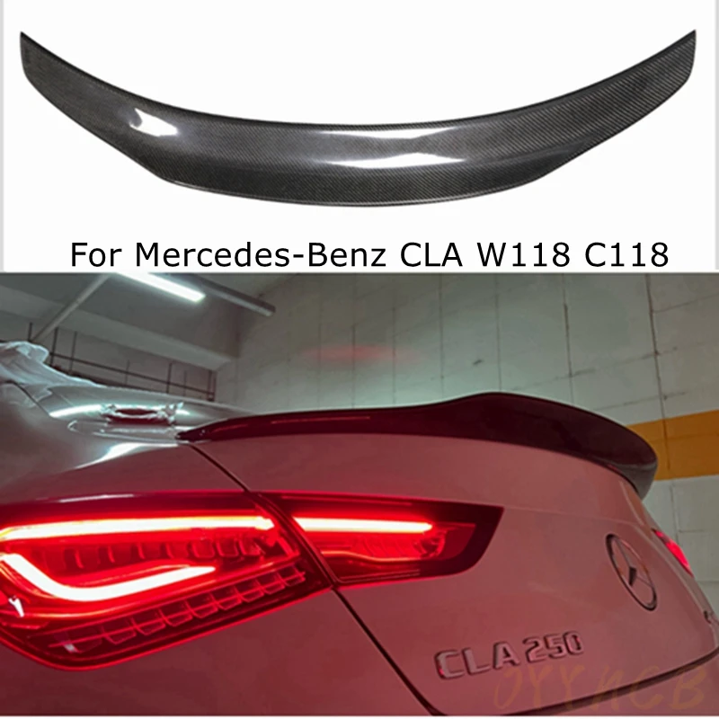 

Для Mercedes-Benz CLA W117 CLA180 CLA200 CLA250 CLA260 CLA45, углеродное волокно, стиль спойлер на задний багажник, крыло RT, 2014 и выше