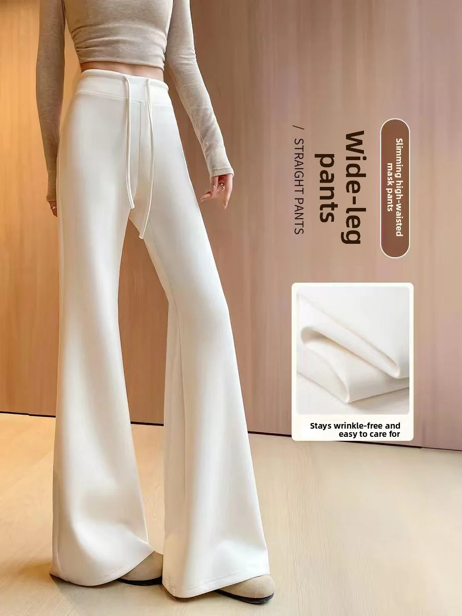 

Женские спортивные брюки Victoria Small White Micro Flared для йоги, весна-осень, с высокой талией, облегающие, струящиеся, для похудения