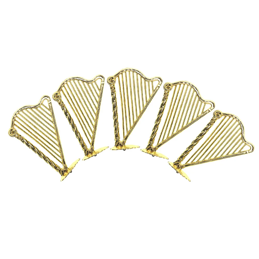 

5 Pcs Dollhouse Model Miniature Harp Dollhouses Decor Musical Instrument Instruments Model Decorative Plastic Adornment