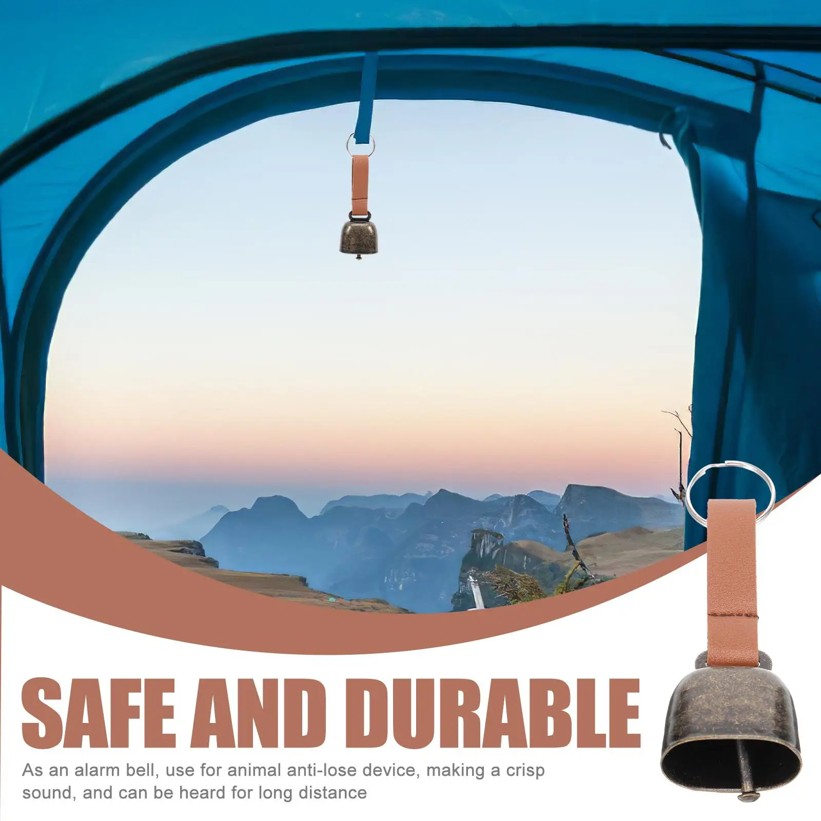 2Pcs 빈티지 베어 벨 내구성 금속 하이킹 알람 캠핑 안티 분실 야외 휘파람 용품 등산 가축 개 동물