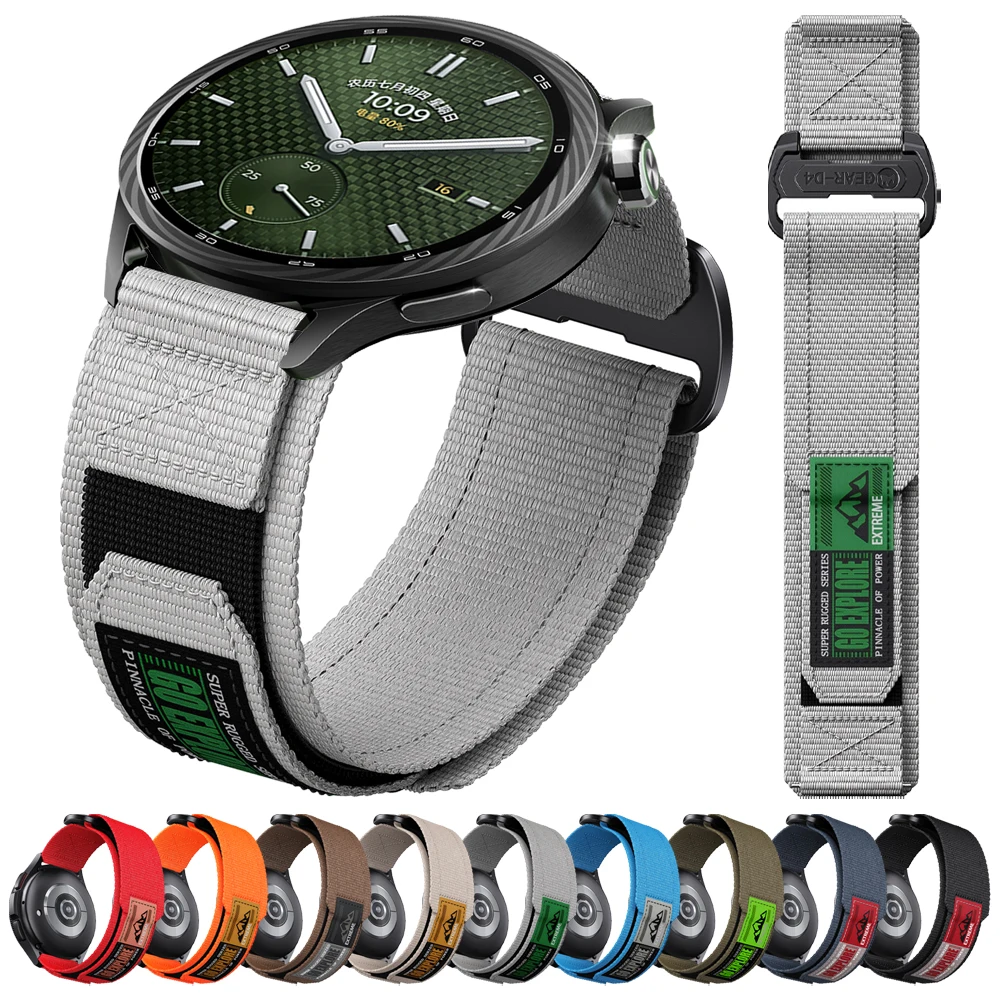 22mm robustes Nylonarmband für Xiaomi Watch 5 S5 Armband für Mi Watch S4 Sport / S3 / S2 / S1 Pro geflochtenes Armband Zubehör