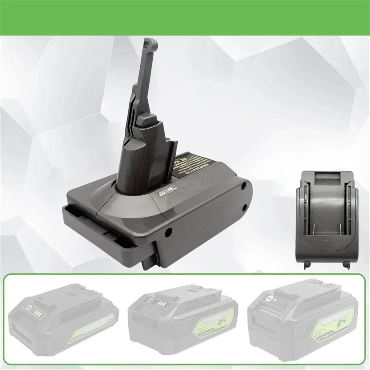 GRW24V7V8 Battery Adapter Converter for Greenworks 24V Batteries Converting to for V7/V8 Vacuum Cleaners