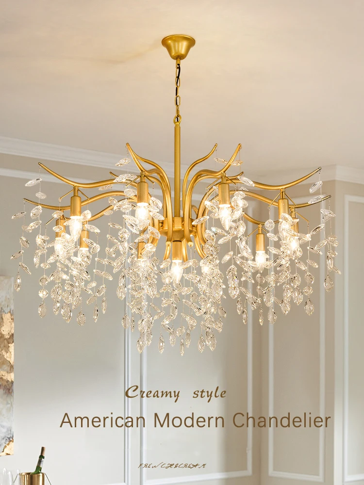 

American Modern Ceiling Light Chandelier Luxury Bedroom Dining Living Room Crystal Pendant Lighs Home Decoration Gold Led Lights