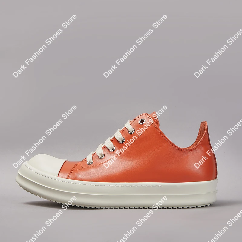 

Original Casual Men Shoes Low Top Women Sneakers Quality Orange Designer Leather Ro Thick Sole Owen Luxury Lace Up Street Sport