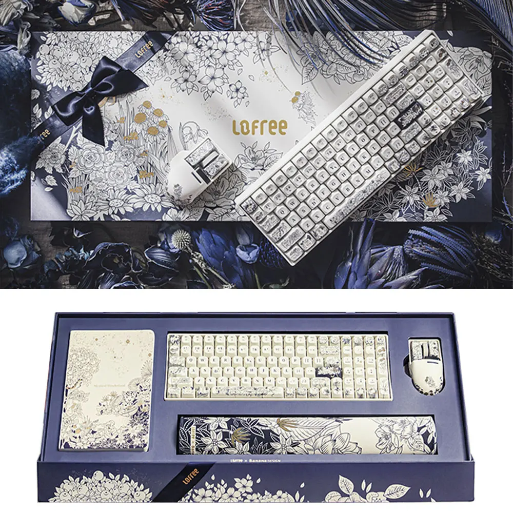 Lofree Triple-Mode Wireless Mechanical Keyboard & Mouse & Keyboard Pad Combo Bluetooth Type-C for Gaming Office Travel