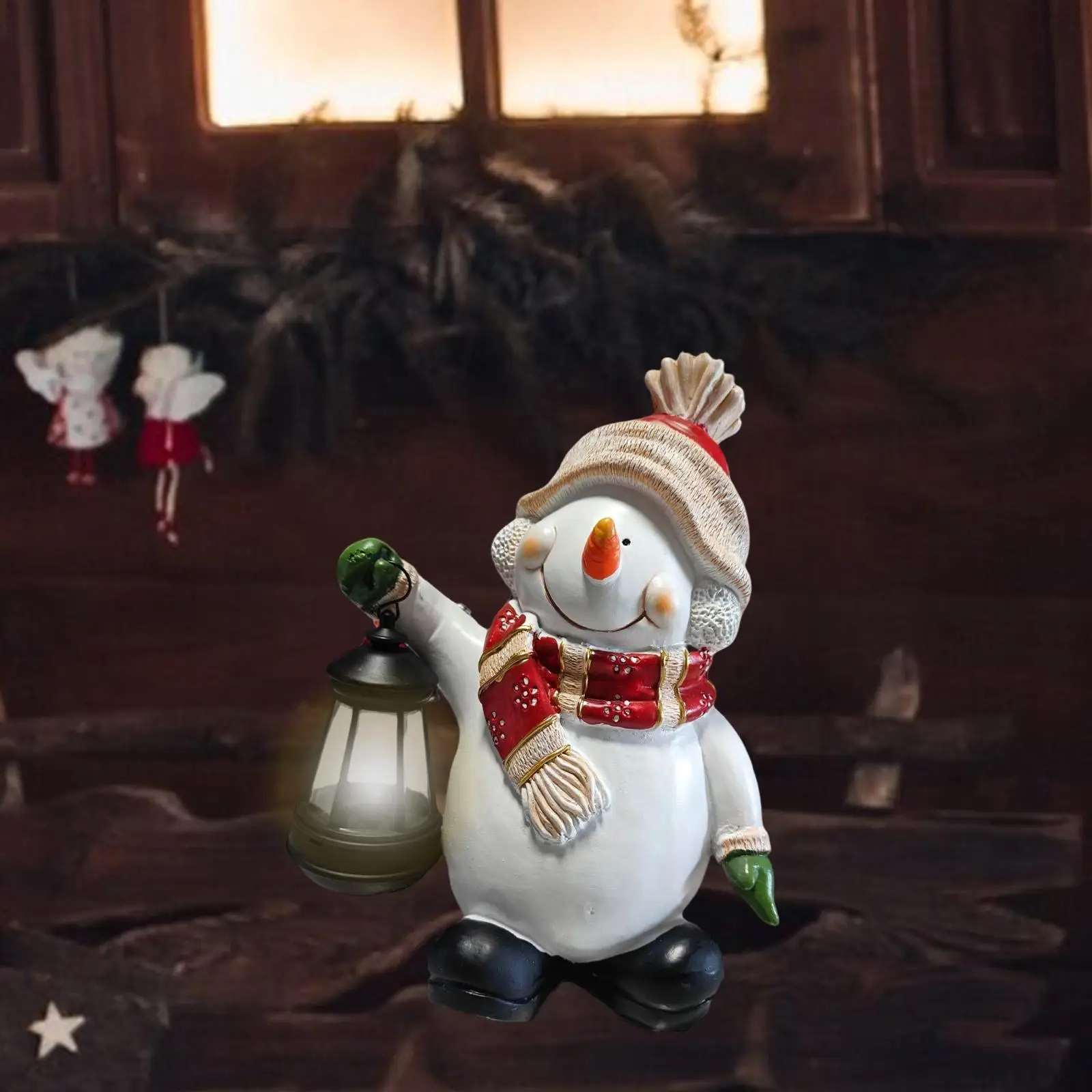 

Solar Garden Snowman Statue Sculpture Housewarming Gift Creative Garden Lantern