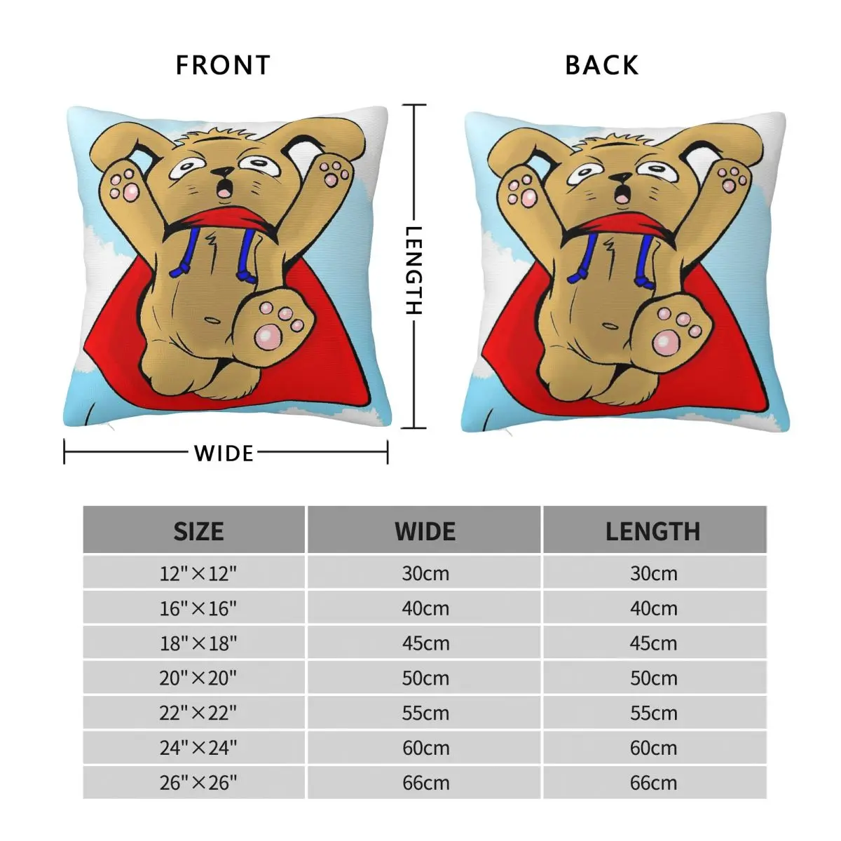Bunny Hero Crazy Rabbit Square Pillowcase Polyester Linen Velvet Creative Zip Decor Pillow Case Sofa Cushion Case 45x45