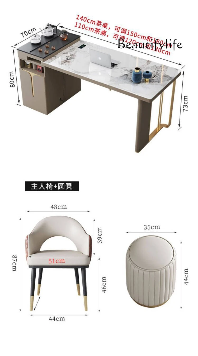 Mesa de té y silla de losa de roca medieval italiana, combinación de mesa de té para el hogar, integración