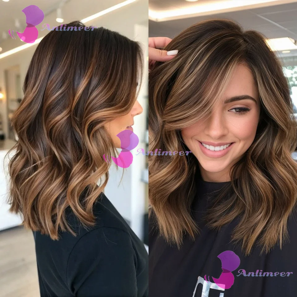 

Бесклеевые накладные пряди 13x4/13x6, короткие, волнистые # Парик-каре 4/30 Highlight Bob Wigs, предварительно сформированный, бразильский, с шелковым верхом 5x5 и отбеленными узлами