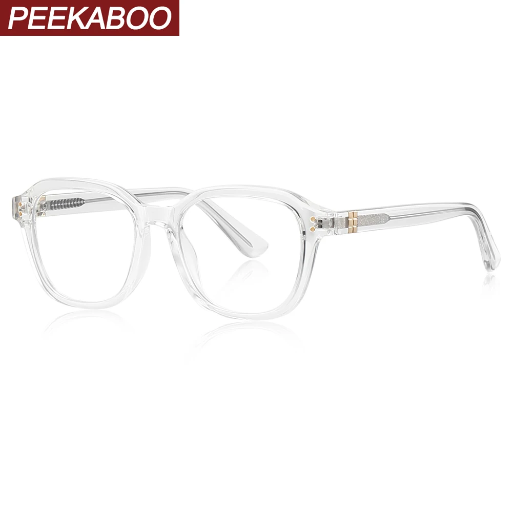

Peekaboo квадратная оправа для очков в корейском стиле для мужчин TR90 очки с блокировкой синего света модные ацетатные прозрачные линзы прозрачные синие