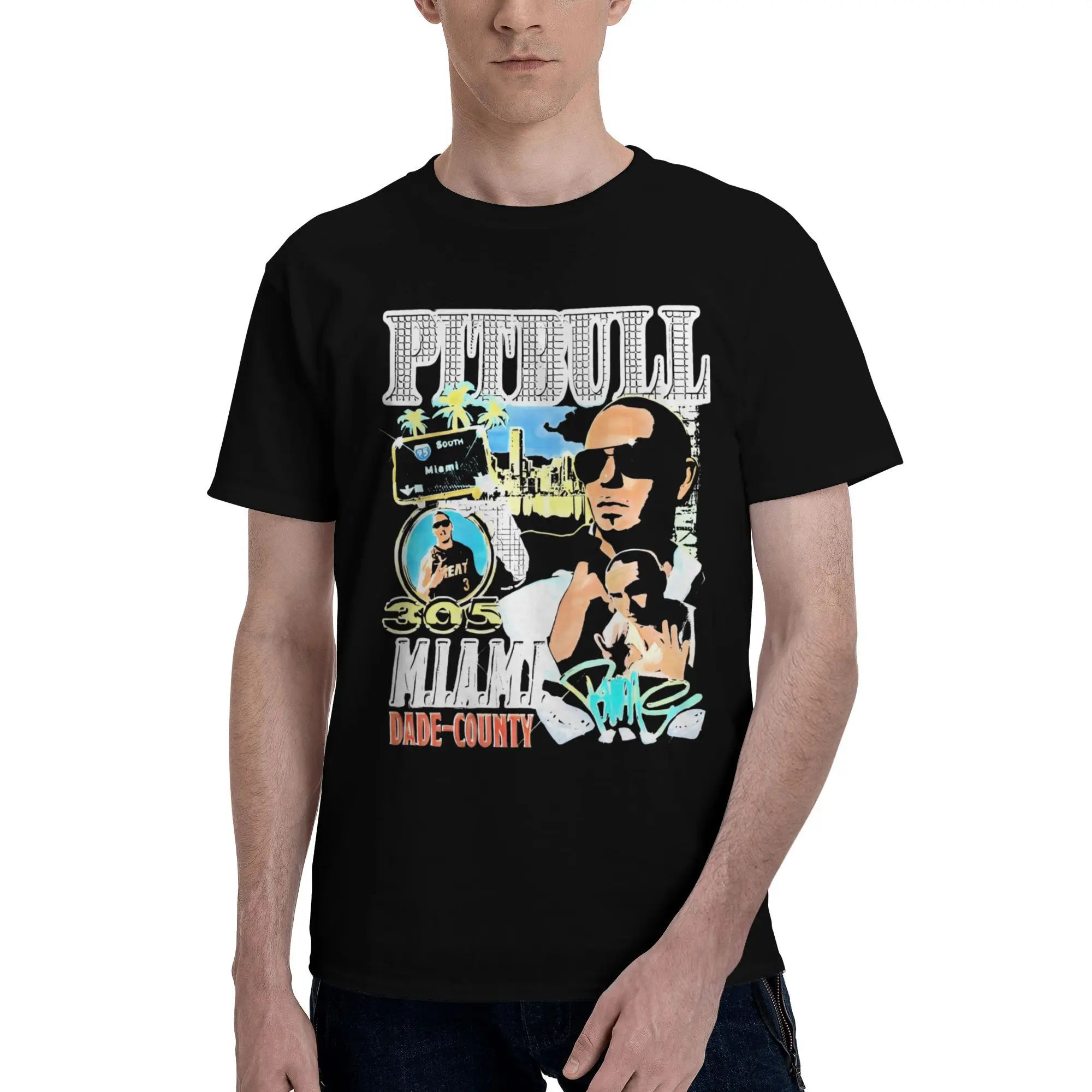 Pitbull Mr T Shirt Adult  Funny Cotton T Shirts Summer Crew Neck Trending Tees Wholesale Oversize Clothing