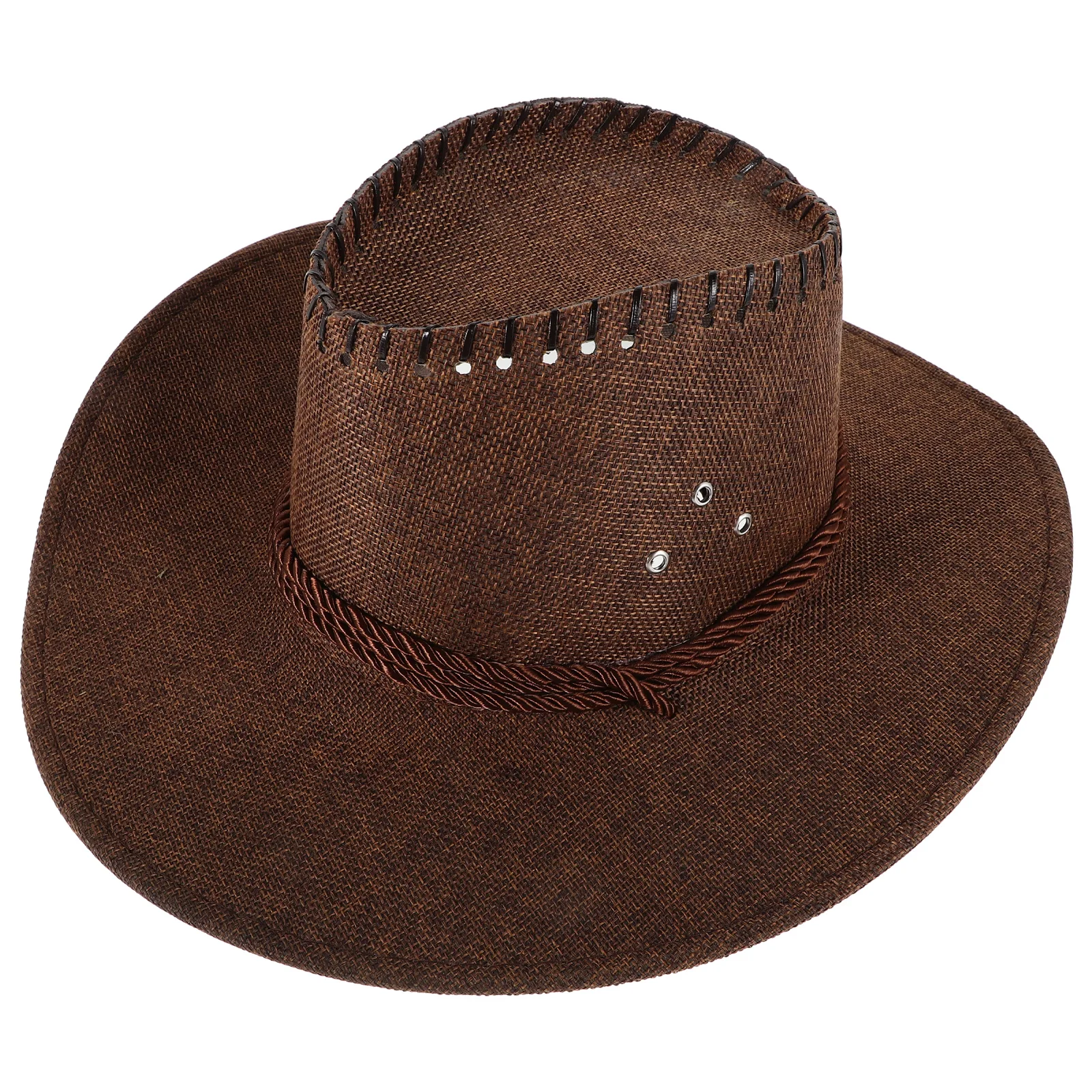 

Western Cowboy Hat Foldable Straw Wide Brim Beach Cowgirl Shade Party Hats for Women Men Summer Outdoor Travel