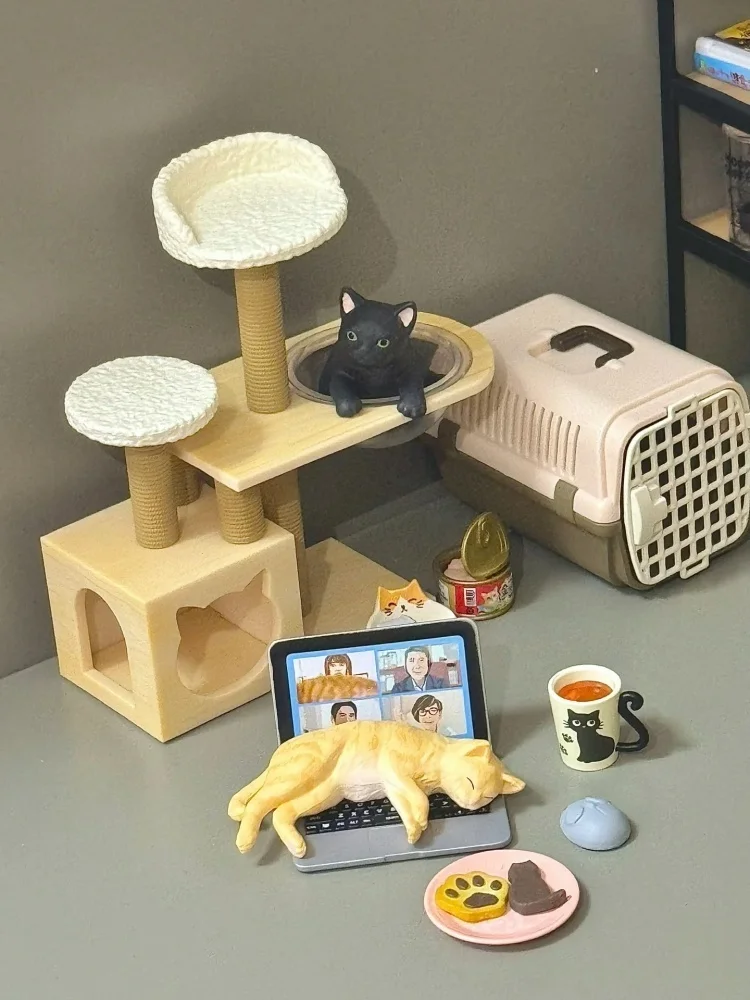 Re-Ment Capsule jouet authentique en Stock-série de boîtes aveugles'ma vie quotidienne avec chat' ornements de scène miniatures cadeau idéal pour enfant