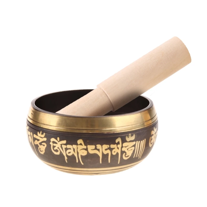 Buddhism Tibetan Singing Bowl Kit Holy Words Sacred Chakra Energy Gift Supplies for Meditation Relaxing Baby Shower Gift