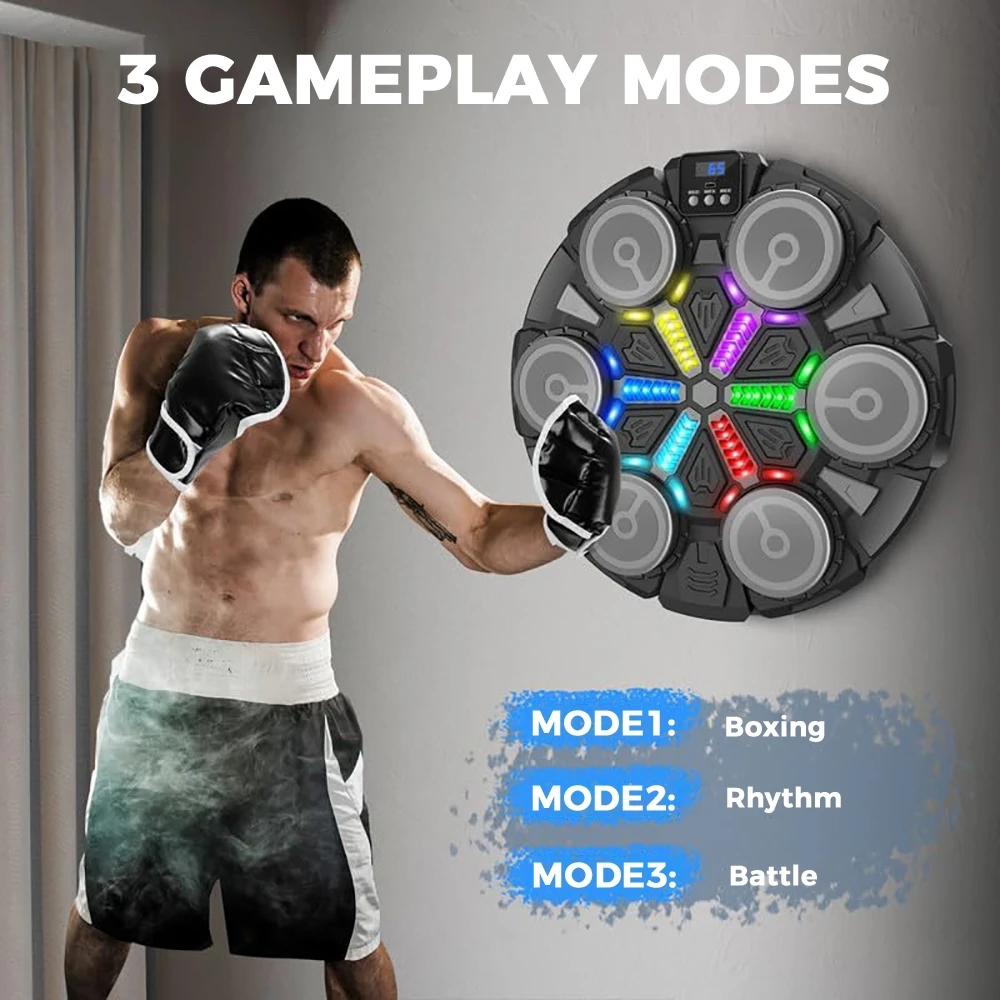 Bild 5: Heim-Fitness Wandmontierter Boxtrainer mit Smart Bluetooth-Verbindung und Musikfunktion für Kinder-Training