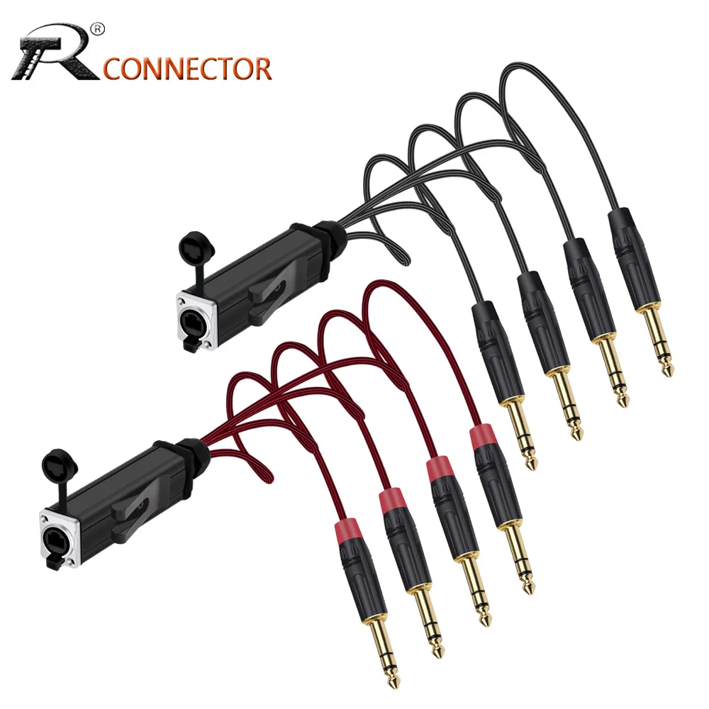 

RJ45 CAT5 Converter to 4 Channel 1/4 Inch TRS Male Gold Plated Contact Audio/Musical Instrument Network Cable Extender Splitter