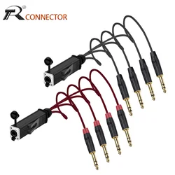 RJ45 CAT5 Converter to 4 Channel 1/4 Inch TRS Male Gold Plated Contact Audio/Musical Instrument Network Cable Extender Splitter
