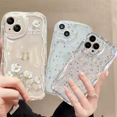 White Flower Clear Case for Samsung Galaxy A15 A25 A04 A05 A05S A04E A13 A30 A31 A50 A30 A22 A51 A71 A72 A73 A02 A03 A02S A21S
