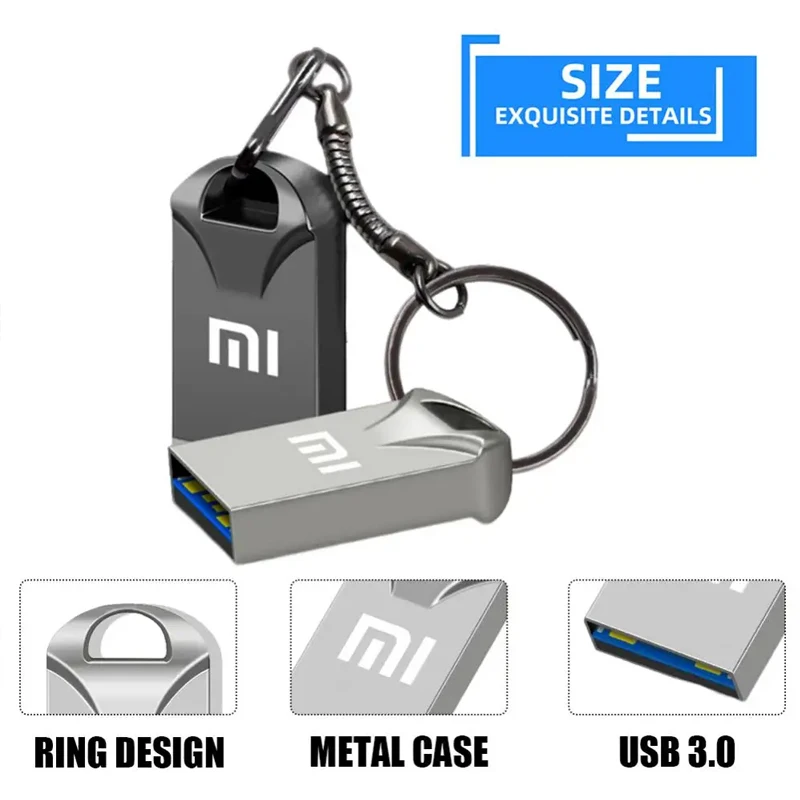 Xiaomi-USB 3.0 Tipo-C Interface Computador para Celular, Transmissão Mudo, Memória Portátil, Disco U, 1TB, 2TB, 512GB, 256GB, 128GB