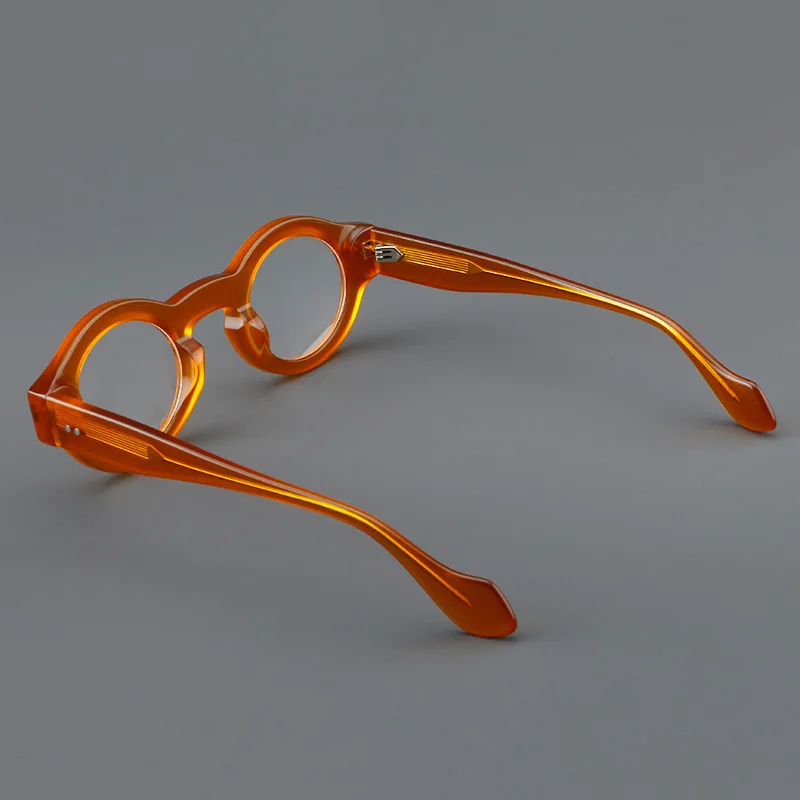 VCKA Runde Acetat-Myopie, Anti-Blau, Verfärben, Brille, Vintage-Stil, für Herren, verschreibungspflichtige Intensivierung, individuelle Optik, Brillen – 0,50 bis -10 – Detail 13