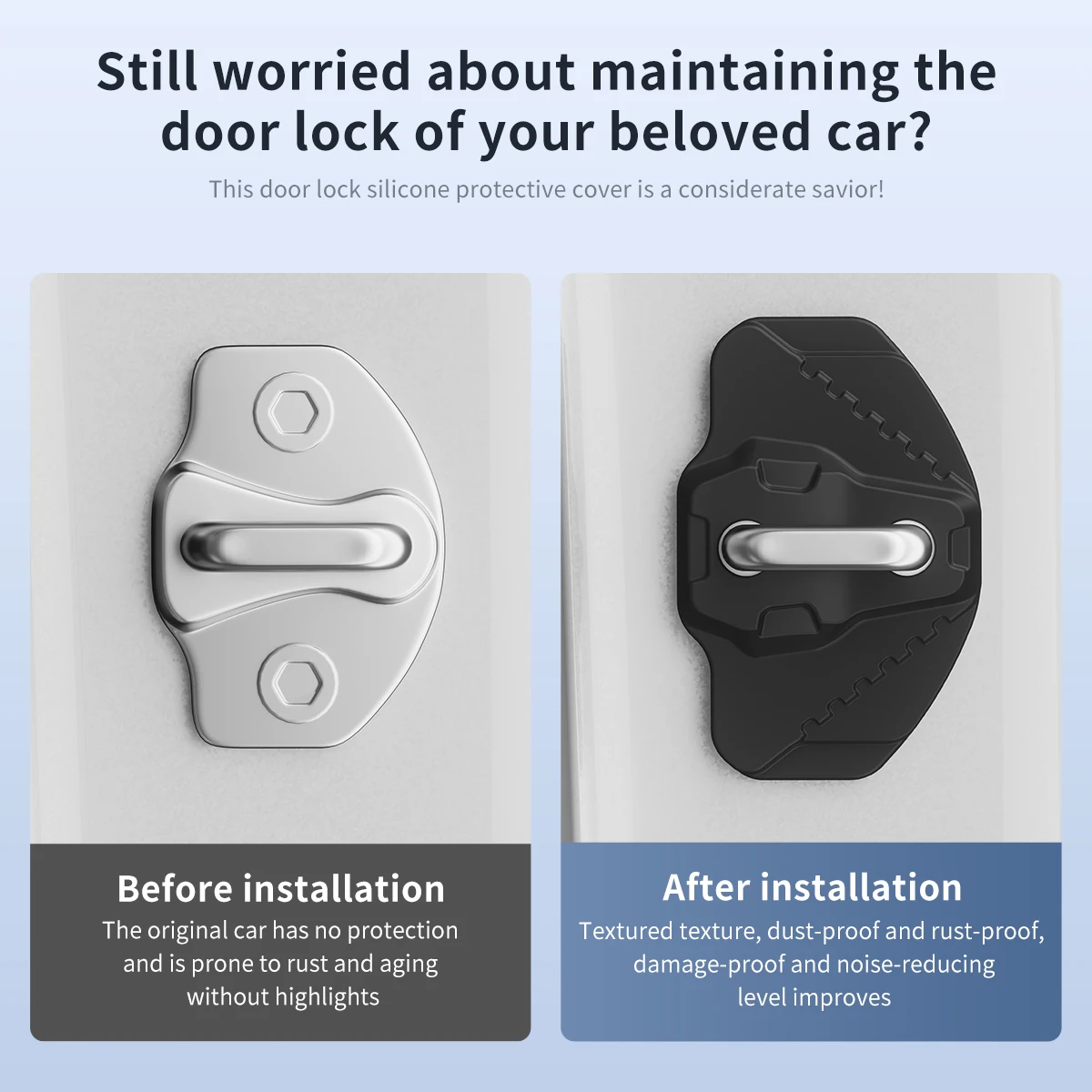 4Pcs Silicone Door Lock Covers For Tesla Model3 2019-2021 models Door Lock Protector Set Car Accessories Holiday gift