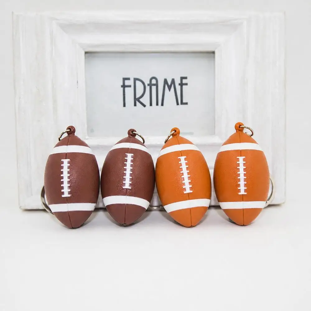 Light-up Sound Effect Mini Rugby Keychain, LED Glowing Pendant, Cartoon Ornament Toy