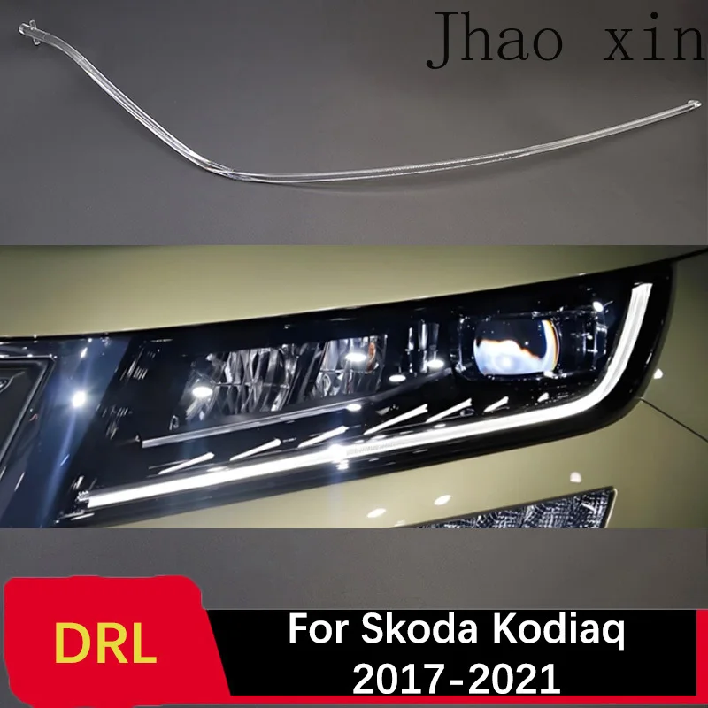 Lamp Tube Angel Eye Ballast White Light Module Suitable for Skoda Kodiaq 2017-2021 Car Headlights DRL Light Guide Strip DRL Lamp