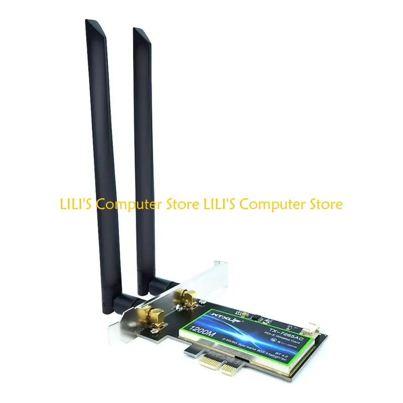 

A52B 867Mbps for Intel 7265AC Dual Band 2.4G/5Ghz Wireless Desktop Bluetooth-com 4.2 802.11AC PCIE Wifi Card Antenna S