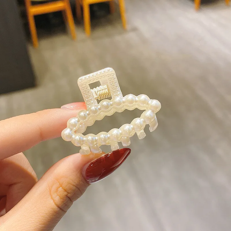 Neue Kleine Perlen Acryl Haar Klaue Clips Kleine Größe Make-Up Haar Styling Haarspangen Für Frauen Nette Mini Klaue Clip Haar Zubehör – Detail 13