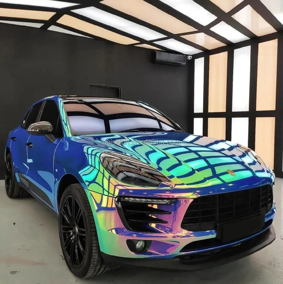 Pellicola avvolgente in vinile per auto di vendita calda Placca colorata Blu Super lucido per tutto il corpo in vinile PET a prova di raggi UV PPF Rotolo di avvolgimento per auto