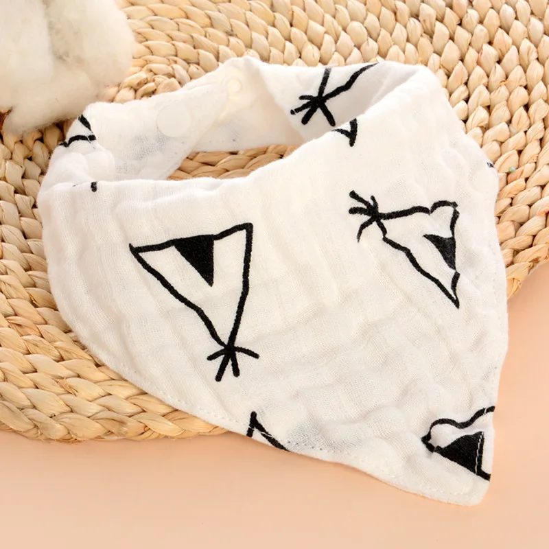 Newborn Cotton Baby Bibs 4 Layers Girls Boys Triangle Feeding Burp Cloth Collar Scarf Boys Scarf  Cotton Collar Bibs