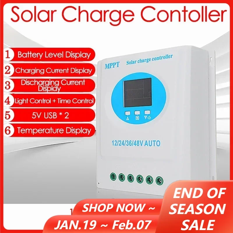 Dual USB 120A 150A MPPT Solar Controller 12-48V Auto Recognition Controller for Off Grid Battery Charging Solar Panel Regulator