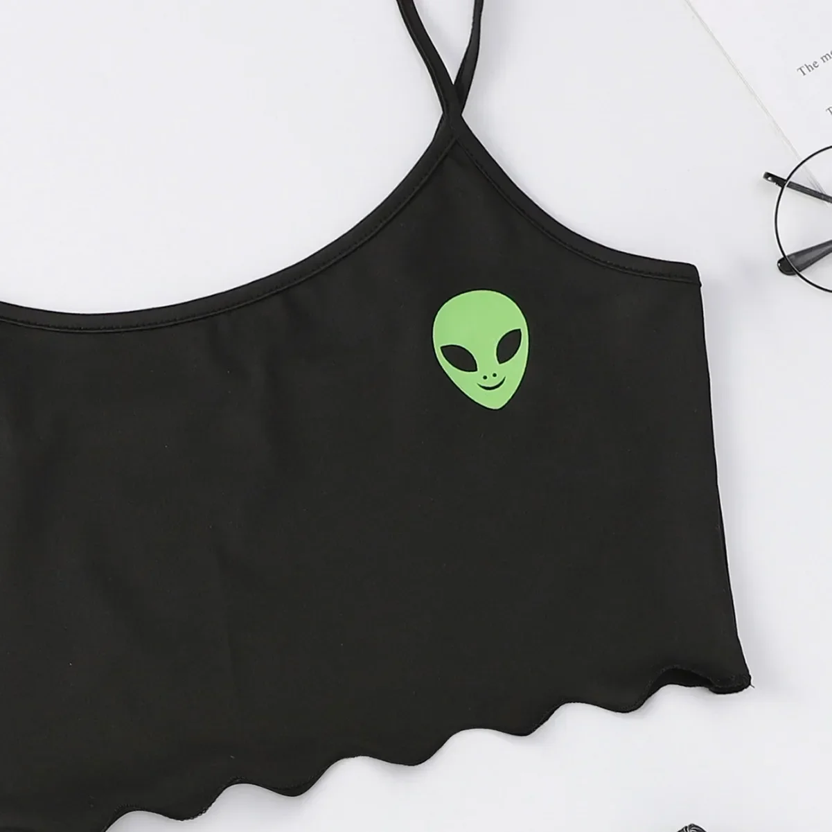 Sexy Alien Print Sling Sleepwear Women\'s Pajamas Set V-Neck Pyjamas Female Homewear Sleeveless Cute  Top And Shorts