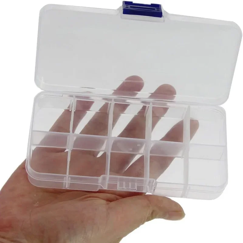 10Grids Plastic Organizer Box Clear Removable Storage Container Jewelry Case Adjustable Divider Box DIY Craft Jewelry Containers