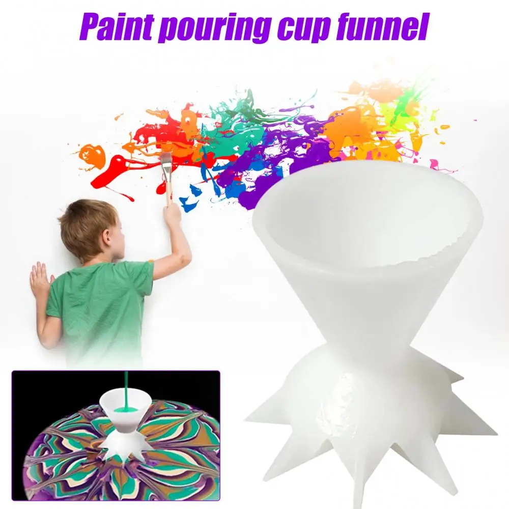 Pouring Split Cup 7-leg Plastic Painting Supplies Split Cup Reusable Mini White Pouring Paint Split Cups Funnel Split Cup