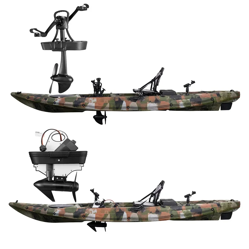 2.7 Meter Single Kayak Sit on Top Fishing Kayak Rowing Boat Sea Kayak with Electric Motor and Pedal Drive