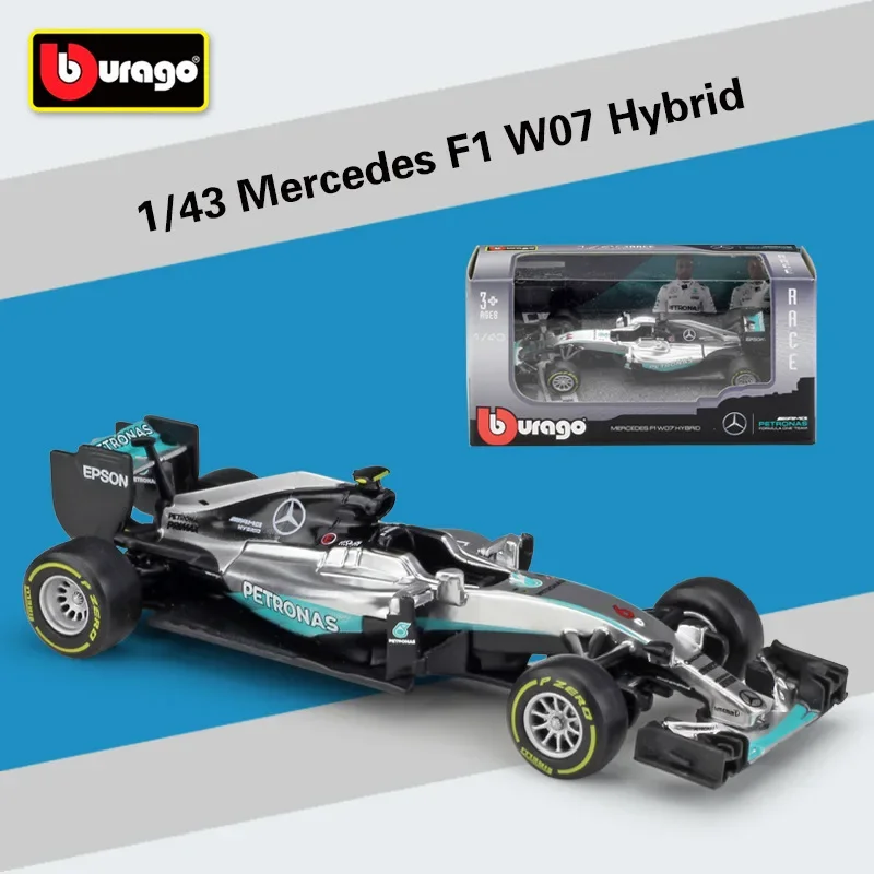 Bburago 1:43 2016 Mercedes F1 W07 Ibrido # 6 Nico Rosberg # 44 Lewis Hamilton Diecast Metal Alloy Collezione di auto da corsa giocattoli B828