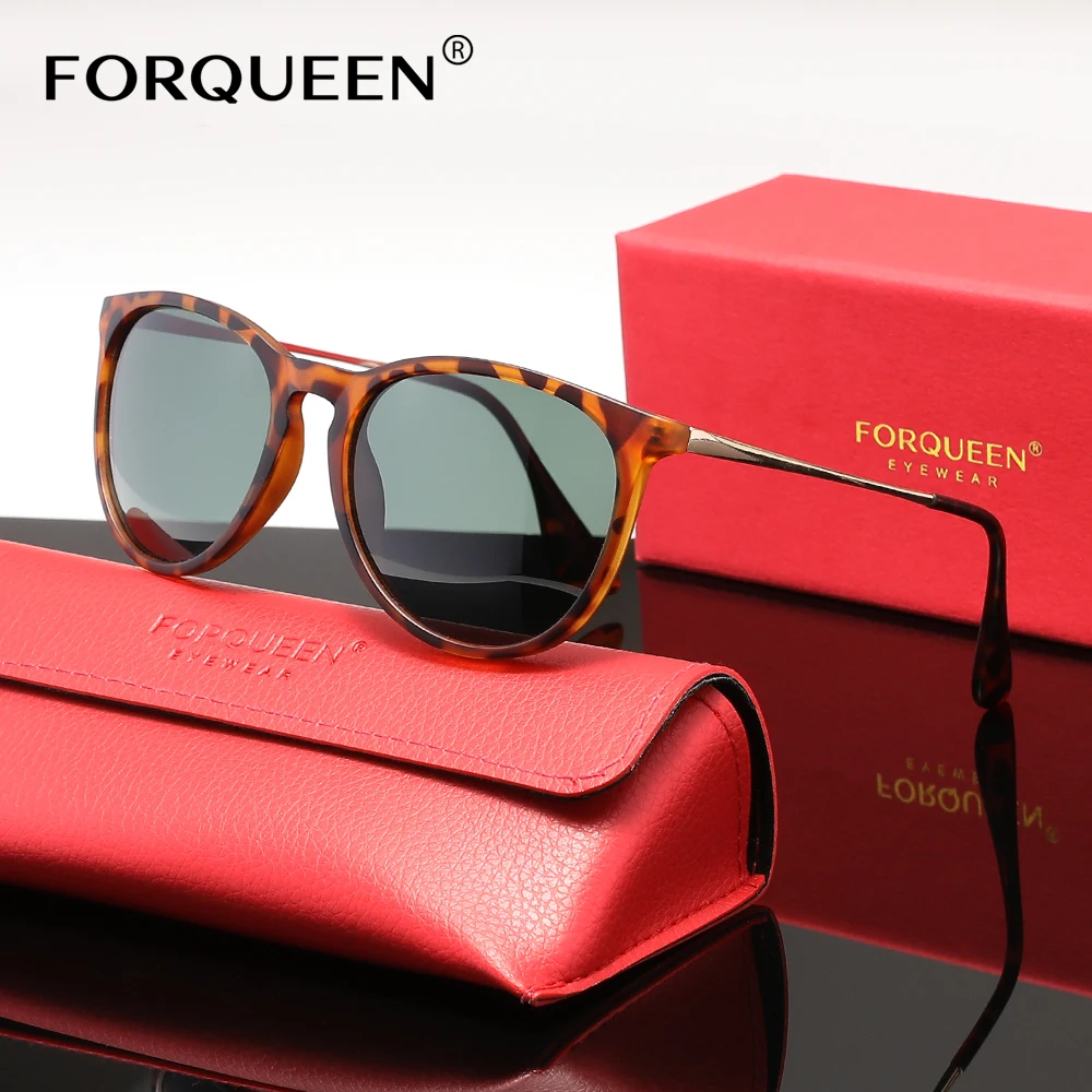 

FORQUEEN Fashion Cat Eyes UV400 Sunglasses Leisure Polarized Shades Eyewear For Women Men Casual Glasses