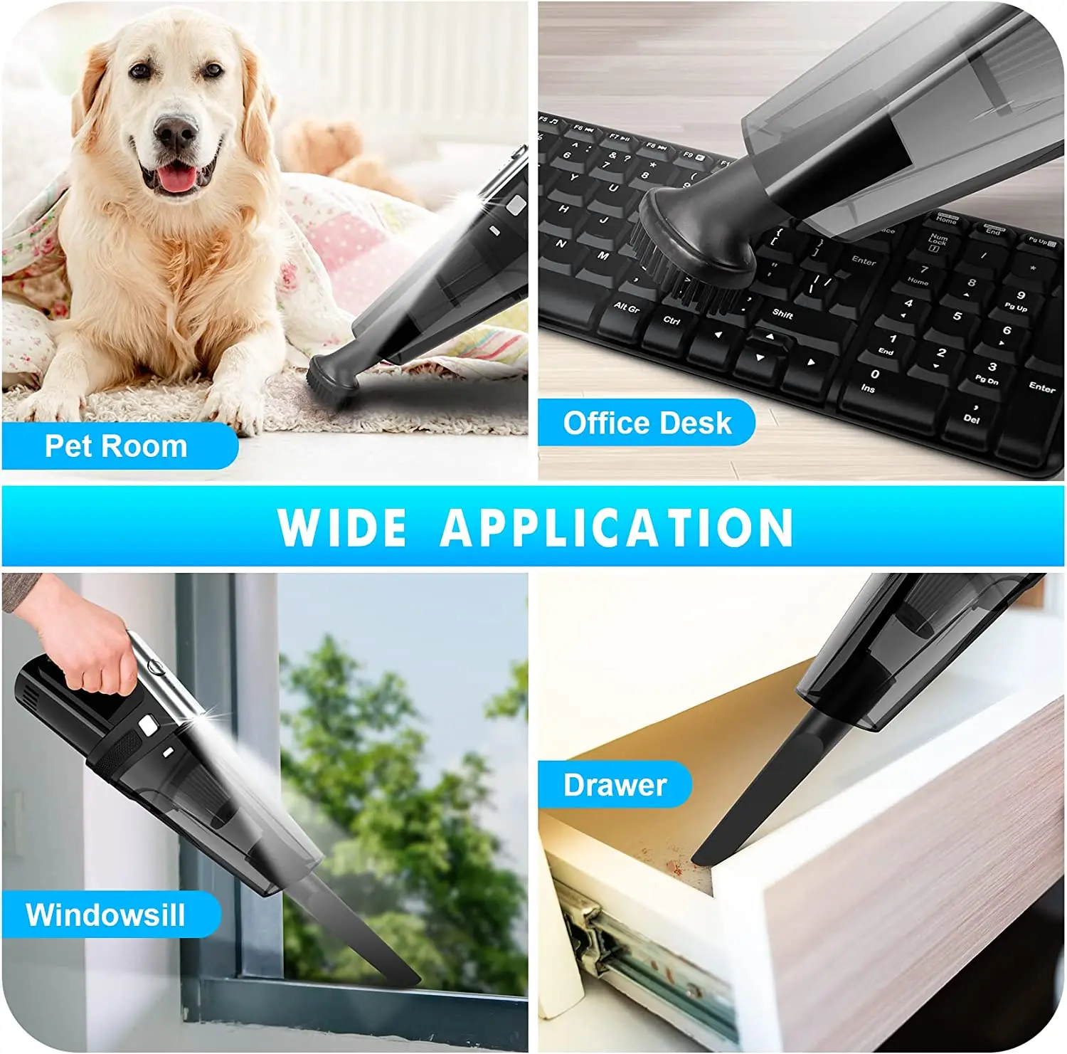 Factory-Supplied Cordless Handheld Vacuum Cleaner Portable ABS Wireless Design Business Style Electric Power Source for Cleaning