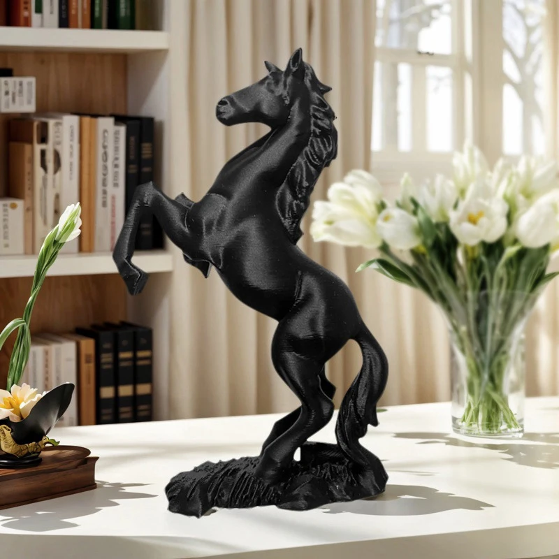 【QTG332】 3D-gedruckte Pegasus-Skulptur, Pferdejahr-Ornament, modernes Tier-Kunst-Dekor, Erfolgssymbol für Zuhause und Büro