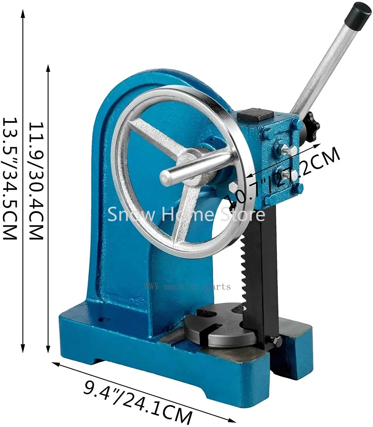 Ratchet Arbor Press 1Ton Rivet Press Machine Ring Type Cast Iron Assembly AP-3 Manual Desktop Metal for Riveting Punching Holes