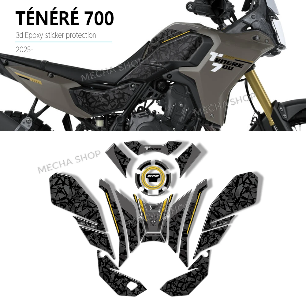 

Motorcycle Waterproof Anti-skid 3D Stickers Fuel Tank Pad Epoxy Sticker Protection For Tenere 700 T700 XTZ 700 2025