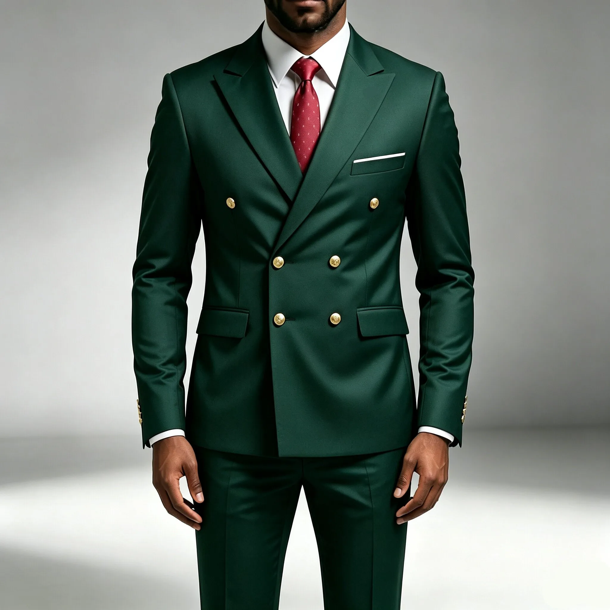 2-teiliger Business-Anzug für Herren: Blazer, Weste & Hose, perfekt für Geschäftstreffen, Hochzeiten & formelle Feierlichkeiten – Detail 3