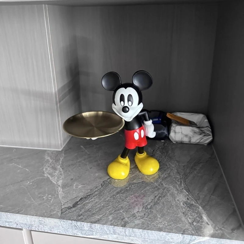 

28 см мультфильм классика Микки Маус лоток для хранения ключей фигурка статуя из смолы декор настольная модель украшения игрушка коллекция подарок