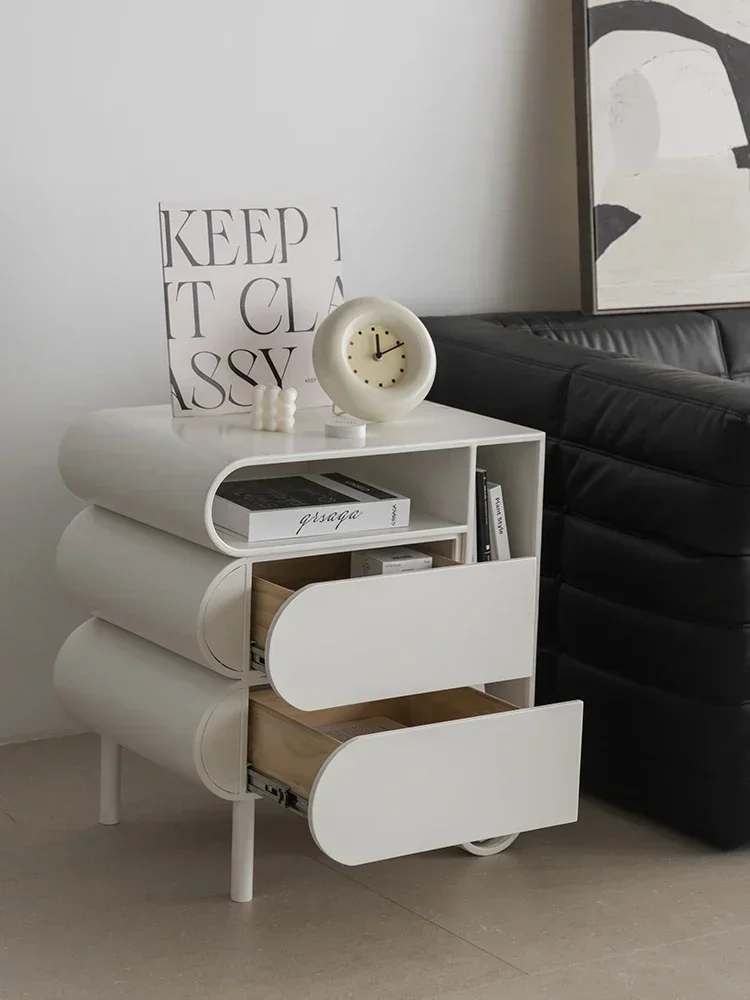 Mesita de noche para dormitorio, mesita de noche minimalista moderna, armario lateral